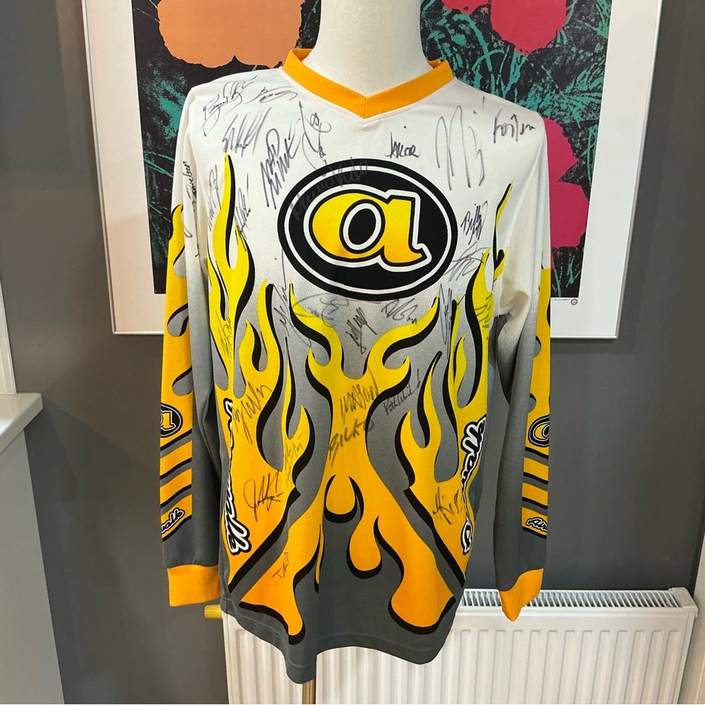 Vintage 90s y2k Airwalk BMX Motorcross signed jersey